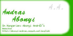 andras abonyi business card
